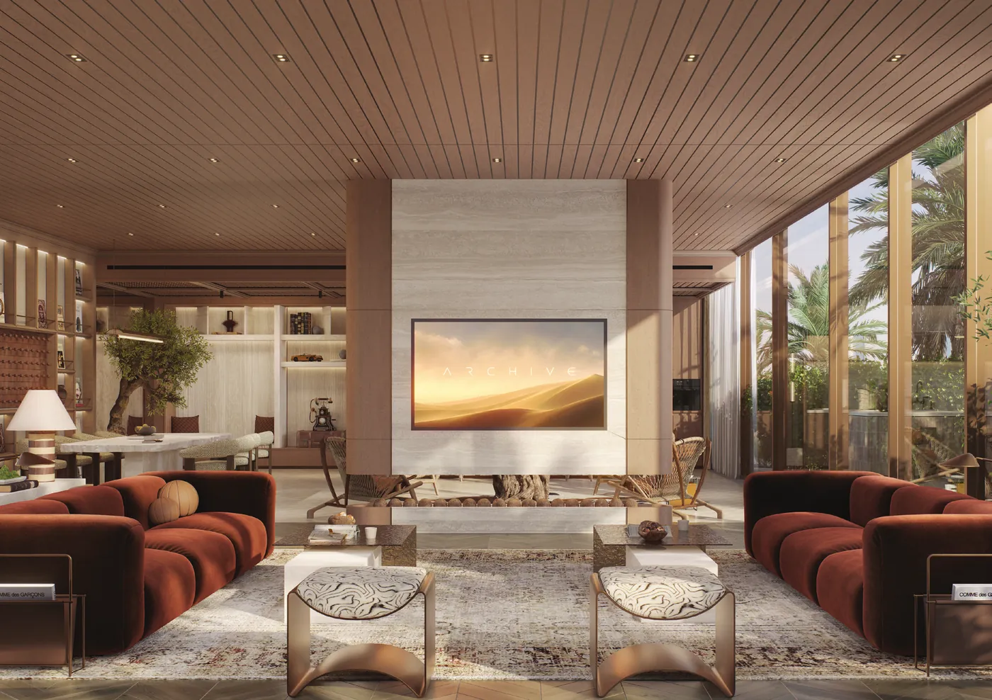 Three bedroom residence with a fireplace and open living space