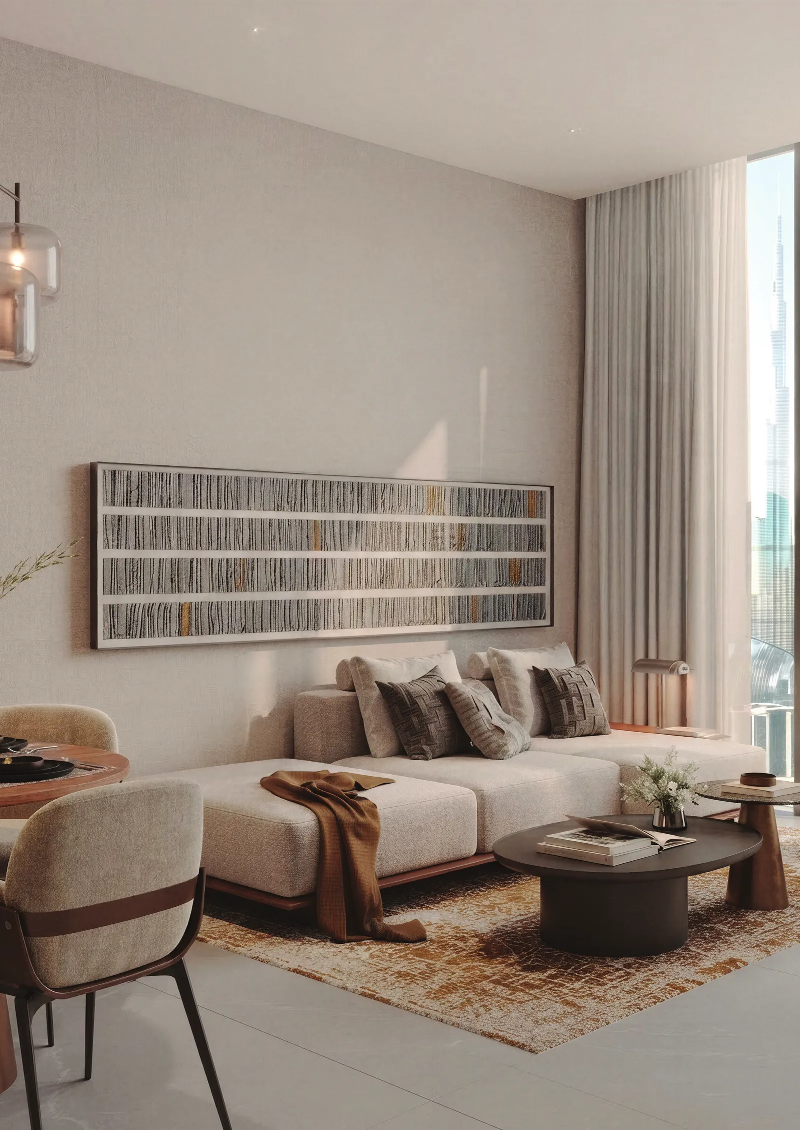 One bedroom residence with a bright open-plan living room